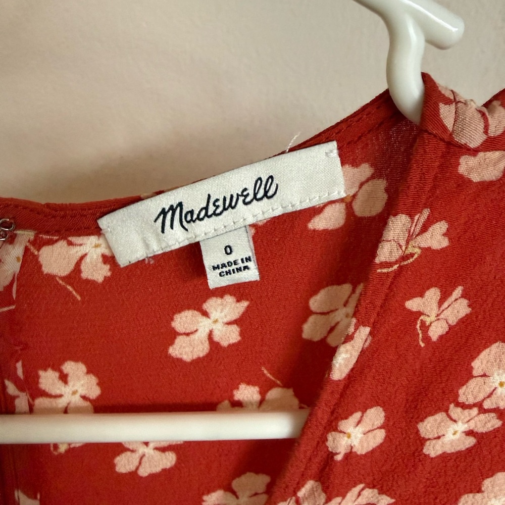 Madewell Red Floral Dress